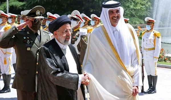 Iranian president Ebrahim Raisi met with the Emir of Qatar, Tamim bin Hamad Al Thani, 12 May 2022 (Iranian Presidency)