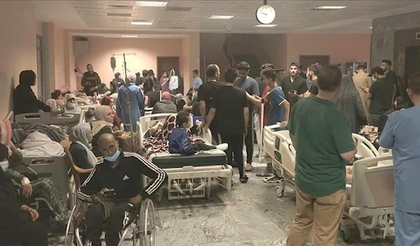 Cancer patients at Gaza's Turkish-Palestinian Friendship Hospital after an Israeli airstrike on October 39, 2023 (Twitter)