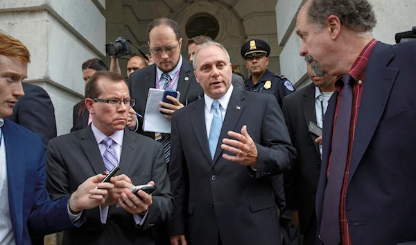 Rep. Steve Scalise, R-La., who leads a conservative faction of lawmakers in the Republican Study Committee, speaks with reporters on Capitol Hill in Washington, Thursday, June 19, 2014. (AP)