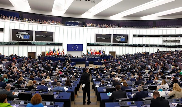 European Parliament members listen to Czech Republic's President Petr Pavel delivering a speech at the European Parliament, Wednesday, Oct. 4, 2023 (AP)