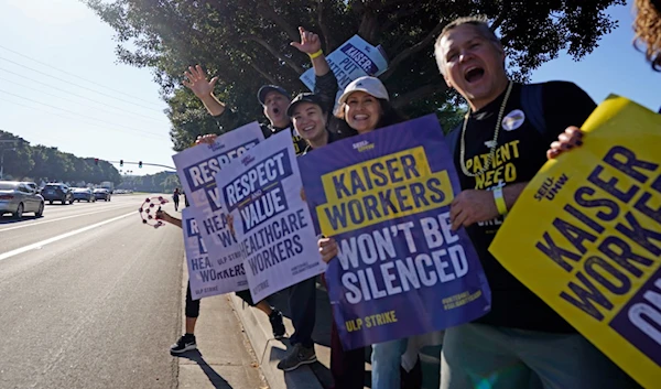 Kaiser Permanente workers picket Wednesday, Oct. 4, 2023, in Irvine, California, US (AP)