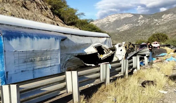 A bus carrying 55 migrants from Central America overturned on a rural highway in southern Mexico on Friday, leaving 17 dead and many others injured.