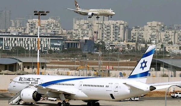 A plane lands at Ben Gurion Airport near “Tel Aviv”, on October 20, 2020. (AFP)