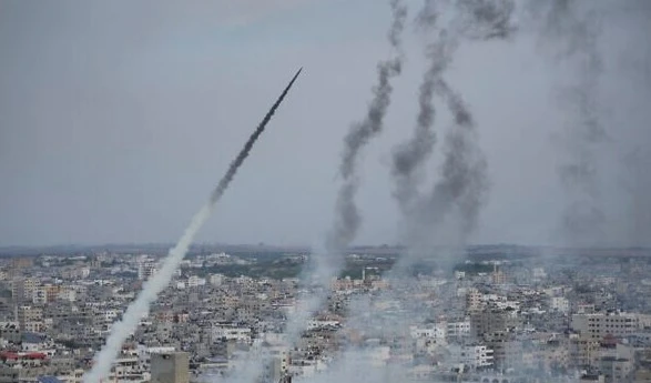 Rockets are launched by Palestinian Resistance from the Gaza Strip towards “Israel”, in Gaza, October 7, 2023. (AP)