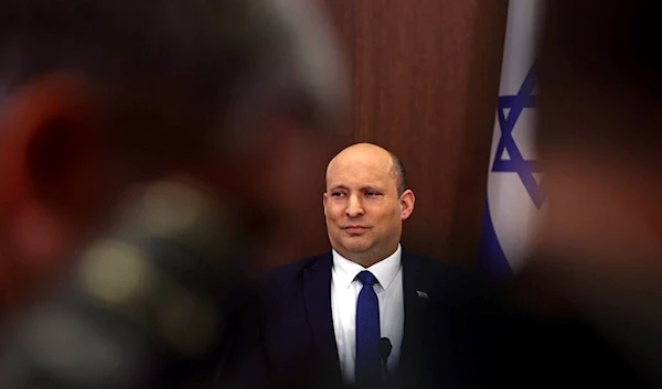 sraeli Prime Minister Naftali Bennett chairs a cabinet meeting at the prime minister's office in Jerusalem, Sunday, June 26, 2022. (AP)