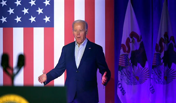 President Joe Biden arrives to speak to United Auto Workers at the Community Building Complex of Boone County, Thursday, Nov. 9, 2023, in Belvidere, Illinois (AP)