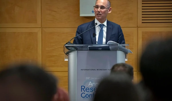 Amir Yaron, Governor of the Bank of Israel, speaks at the 24th Jacques Polak Research Conference at the International Monetary Fund on Thursday, Nov. 9, 2023 in Washington. (AP)