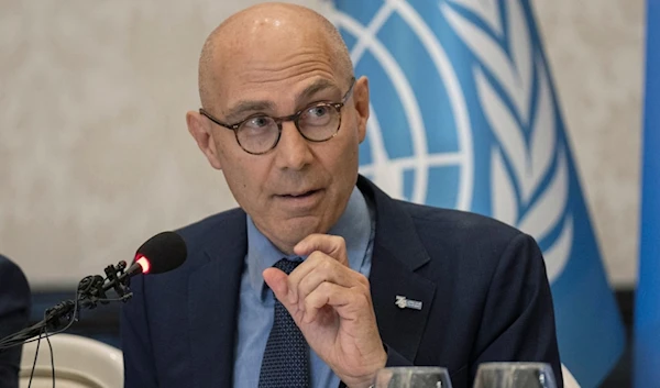 U.N. High Commissioner for Human Rights Volker Turk, speaks during a press conference in Baghdad, Iraq, on Aug. 9, 2023 (AP)