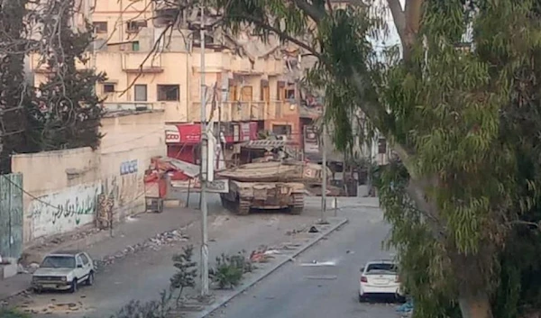 IOF tank on the streets of the Gaza Strip in an undated image. (Social media)