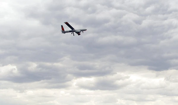 An Israeli-built Hermes 450 drone takes off from the Hillsboro, N.D., airport on Friday, May 20, 2016, UK (AP)