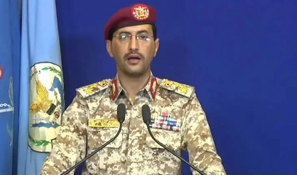 The spokesperson for the Yemeni Armed Forces Yahya Sarea speaking at a press conference on 14 September 2019 (AFP/Getty Images)