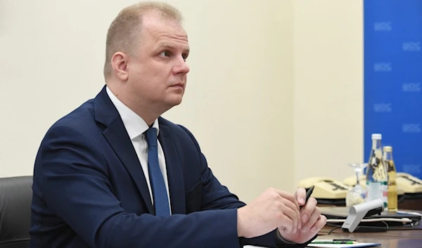 Alexander Venediktov, Deputy Secretary of the Russian Federation's Security Council, at the 15th Meeting of Security Council Secretaries of SCO Member States via video conference, September 15, 2020.  (SCO-Russia 2020)