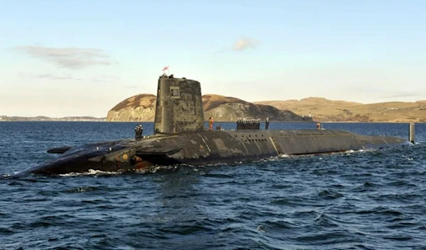 A picture shows the Trident Nuclear Submarine, HMS Victorious, on patrol off the west coast of Scotland .(AFP via Getty Images)