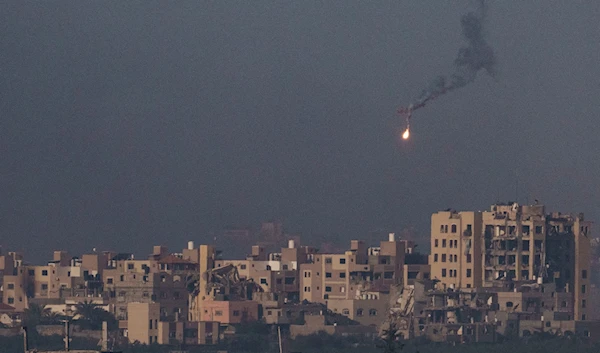 An IOF flare is seen over the Gaza Strip on Nov. 20, 2023. (AP)