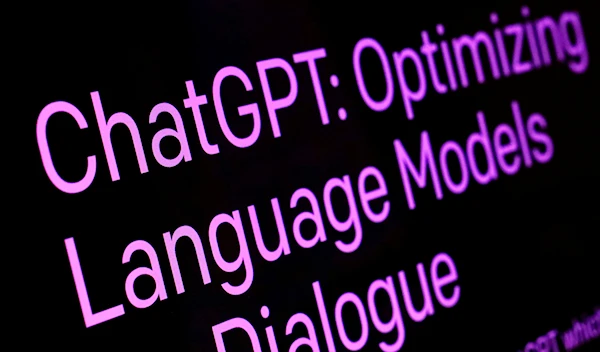 Text from the ChatGPT page of the OpenAI website is shown in this photo, in New York, Feb. 2, 2023. (AP)