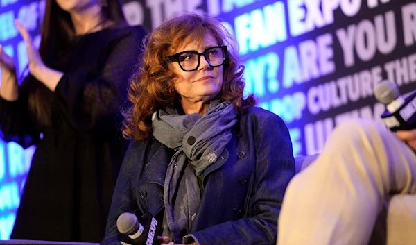 Susan Sarandon participates during a Q&A panel on day four at FAN EXPO Comic Con at the Donald E Stephens Convention Center on Sunday, Aug. 13, 2023 (AP)