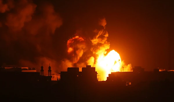 Fire and smoke rises from buildings following Israeli airstrikes on Gaza City, Sunday, Nov. 5, 2023. (AP)