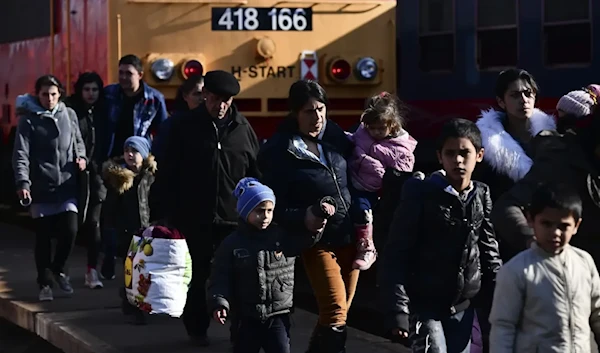 Ukrainian Refugees Arrive in Zahony, Hungary, photographed on Feb. 27, 2022 (AP)