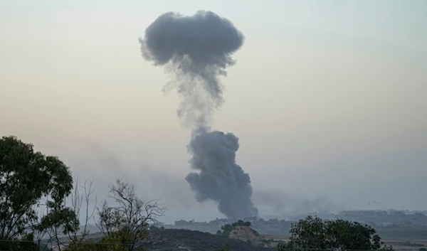 Smoke rises following an Israeli bombardment in the Gaza Strip, Palestine, Thursday, Nov. 23, 2023 (AP Photo)