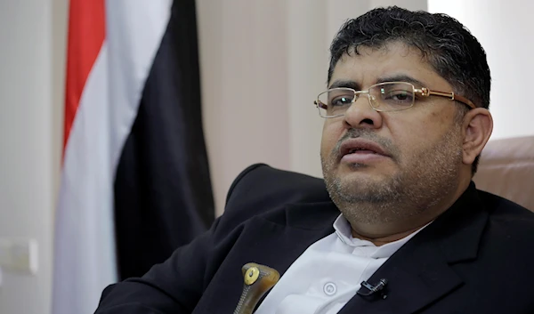 The head of the revolutionary committee of Yemen's Shiite Houthi rebels, Mohammed Ali al-Houthi speaks to a reporter during an interview with Associated Press in Sanaa, Yemen, Tuesday Mar. 19, 2019. (AP)