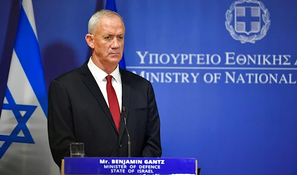 Former Israeli minister of Defense Benny Gantz  in Athens, Greece, Friday, Nov. 18, 2022 (AP)