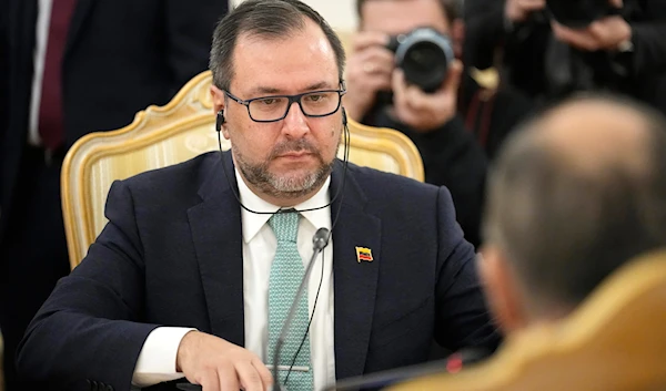 Venezuela's Foreign Minister Yvan Gil Pinto listens, during a meeting with Russian Foreign Minister Sergey Lavrov in Moscow, Russia, on Thursday, Nov. 16, 2023. (AP)