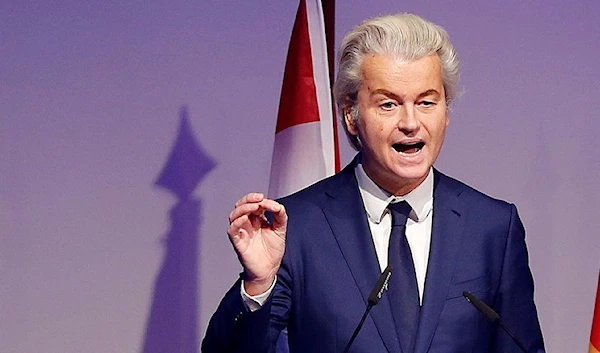 Dutch politician Geert Wilders delivers a speech at a meeting of European Nationalists in Koblenz, Germany, Jan. 21, 2017 (AP)