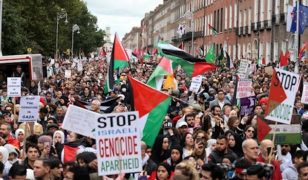 Thousands of people took part in a pro-Palestine rally in Dublin, Ireland (Photo Credit: Rolling News)