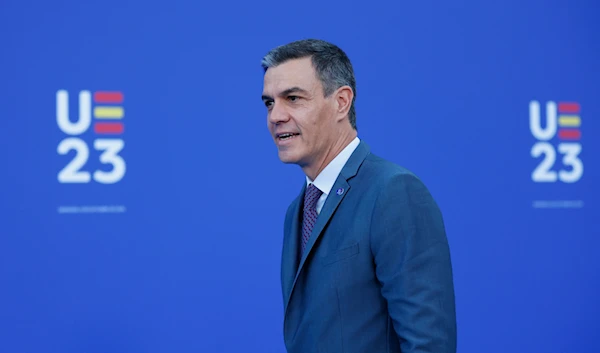 Spain's acting Prime Minister Pedro Sanchez arrives for the 2nd day of the Europe Summit in Granada, Spain, Friday, Oct. 6, 2023. (AP)