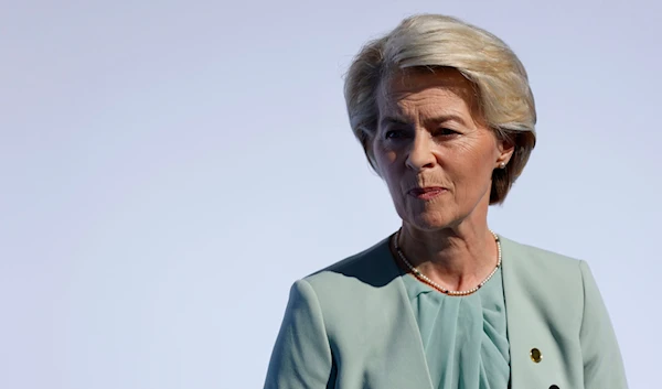 President of the European Commission, Ursula von der Leyen speaks to the media as she arrives at the Europe Summit in Granada, Spain, Thursday, Oct. 5, 2023. (AP)