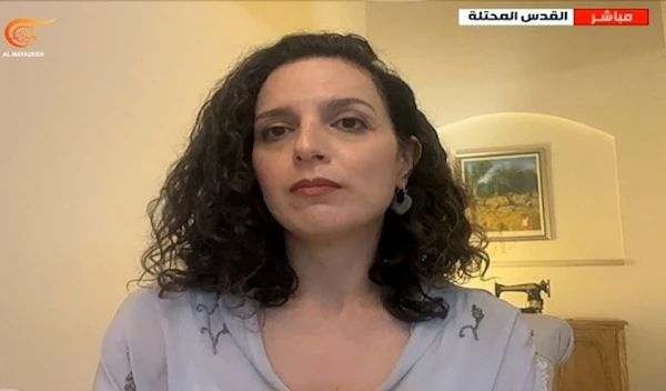 A screen grab of Al Mayadeen's correspondent in occupied Jerusalem, Hanaa Mahameed (Al Mayadeen).