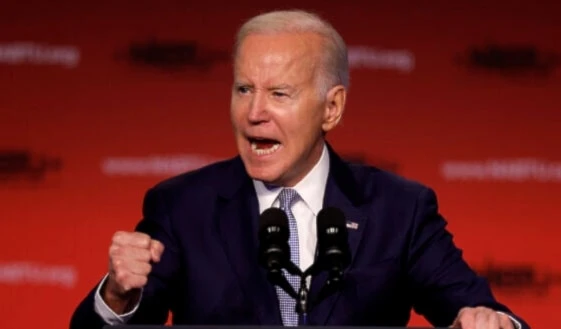 US President Joe Biden addresses a conference at the Washington Hilton on April 25, 2023(Getty Images/AFP)