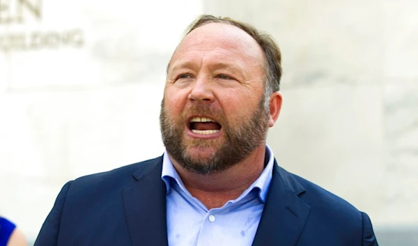 Infowars host Alex Jones speaks outside of the Dirksen building on Capitol Hill on Sept. 5, 2018, in Washington (AP Photo/Jose Luis Magana, File)