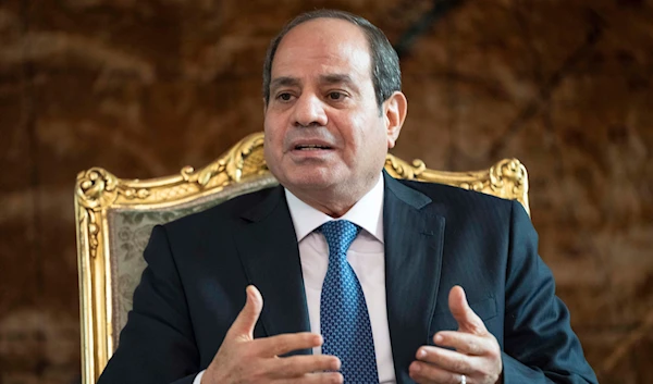 Egypt's President Abdel Fattah El-Sisi speaks while meeting with U.S. Secretary of State Antony Blinken, at Al-Ittihadiya Palace in Cairo, Sunday Oct. 15, 2023. (AP)