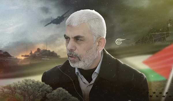 Yahya Al-Sinwar Political Chief of Hamas in Gaza (Al Mayadeen English- Illustrated by Zeinab Al-Hajj)