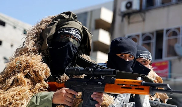 Palestinian fighters of al-Nasser Salah al-Din Brigades, the armed wing of the Popular Resistance Committees (PRC), Gaza, Monday, Sept. 26, 2016 (AP)