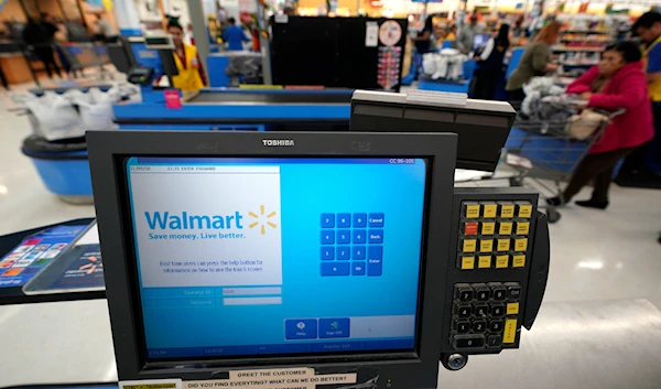 This Nov. 9, 2018, file photo shows a checkout scanner at a Walmart Supercenter in Houston. (AP)