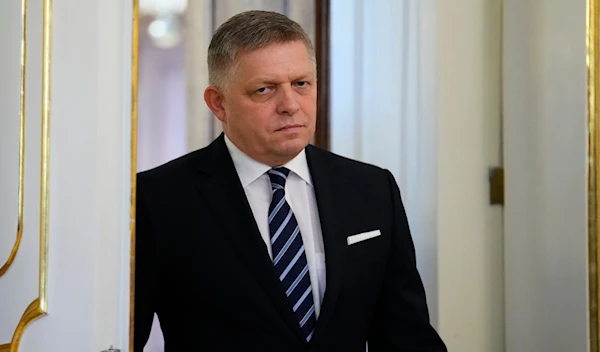 Slovakia's Prime Minister Robert Fico arrives for a swearing in ceremony at the Presidential Palace in Bratislava, Slovakia, Oct. 25, 2023. (AP)