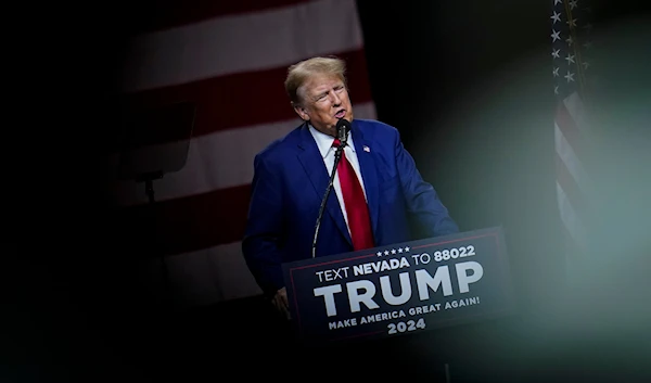 Former President Donald Trump speaks during a rally Sunday, Dec. 17, 2023, in Reno, Nev. (AP)