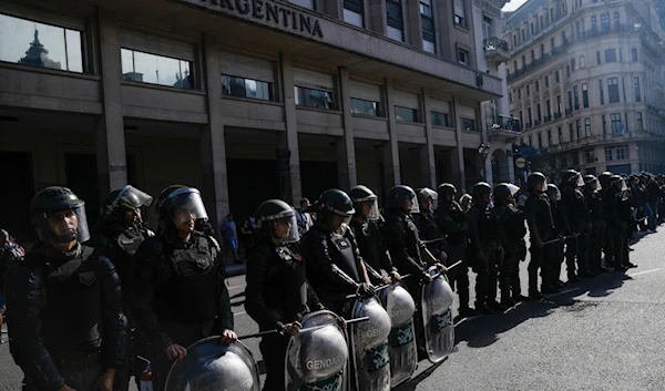 Security forces deploy in downtown Buenos Aires, Argentina, Wednesday, Dec. 20, 2023. (AP)