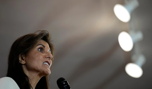 Republican presidential candidate Nikki Haley speaks during a town hall, Monday, Dec. 18, 2023, in Nevada, Iowa. (AP)