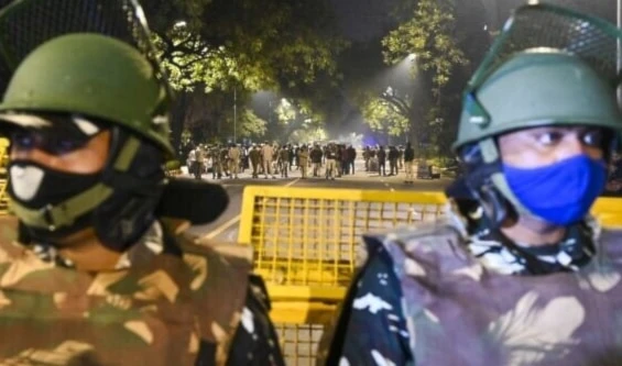 Police cordon off an area near the Israeli embassy in New Delhi, on January 29, 2021. (AFP)