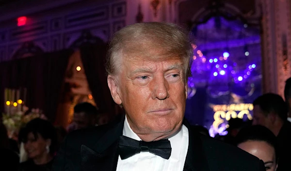 Former President Donald Trump arrives for a New Years Eve party at Mar-a-Lago, in Palm Beach, Fla., Saturday, Dec. 31, 2022. (AP)