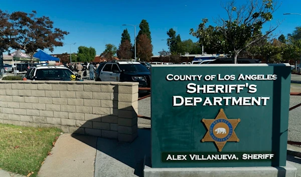 A sign stands outside Los Angeles County sheriff's training academy in Whittier, Calif., Wednesday, Nov. 16, 2022. (AP)