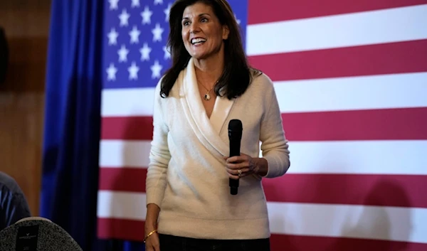 Republican presidential candidate Nikki Haley arrives at a town hall, Friday, Dec. 29, 2023, in Dubuque, Iowa. (AP Photo/Charlie Neibergall, File)