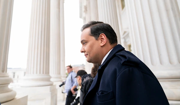 Rep. George Santos, R-N.Y., leaves the Capitol after being expelled from the House of Representatives, Friday, Dec. 1, 2023, in Washington. (AP)