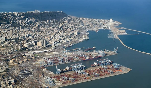 Undated photo of the occupied Haifa port