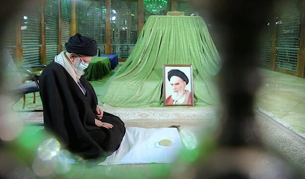 Leader of the Islamic Revolution Ayatollah Seyed Ali Khamenei at the mausoleum of Imam Khomeini (Tehran Times)