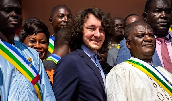 Dimitri Sytyi (center) at the National Assembly in Bangui, Central African Republic. (AFP)