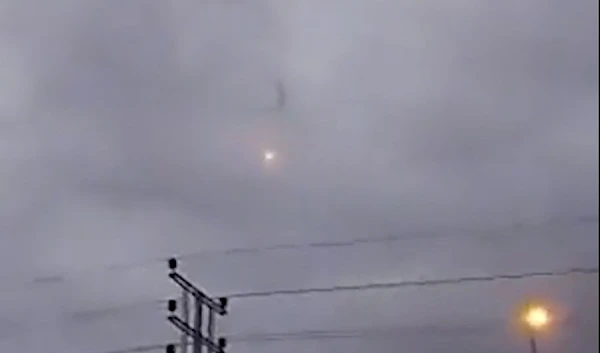 Rocket over the Israeli settlement of "Sderot"